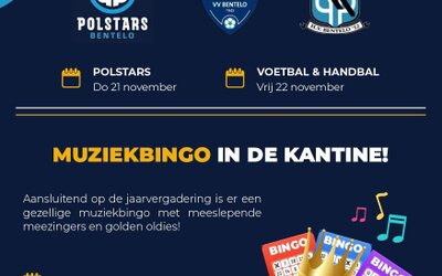 Uitnodiging jaarvergadering en muziekbingo vrijdag 22 november