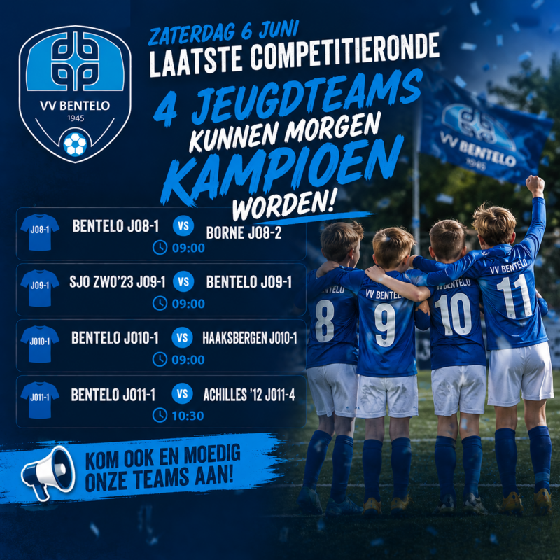 Morgen: Laatste competitieronde met 4 kampioenskandidaten!
