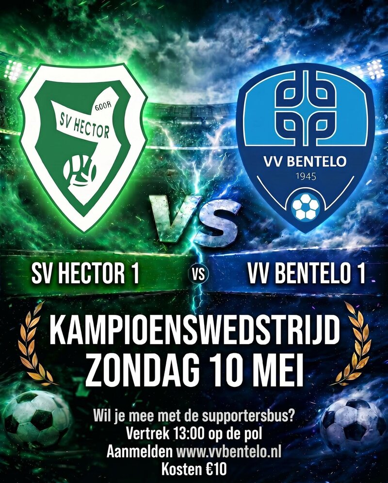 Kampioenswedstrijd Bentelo 1 Supportersbus