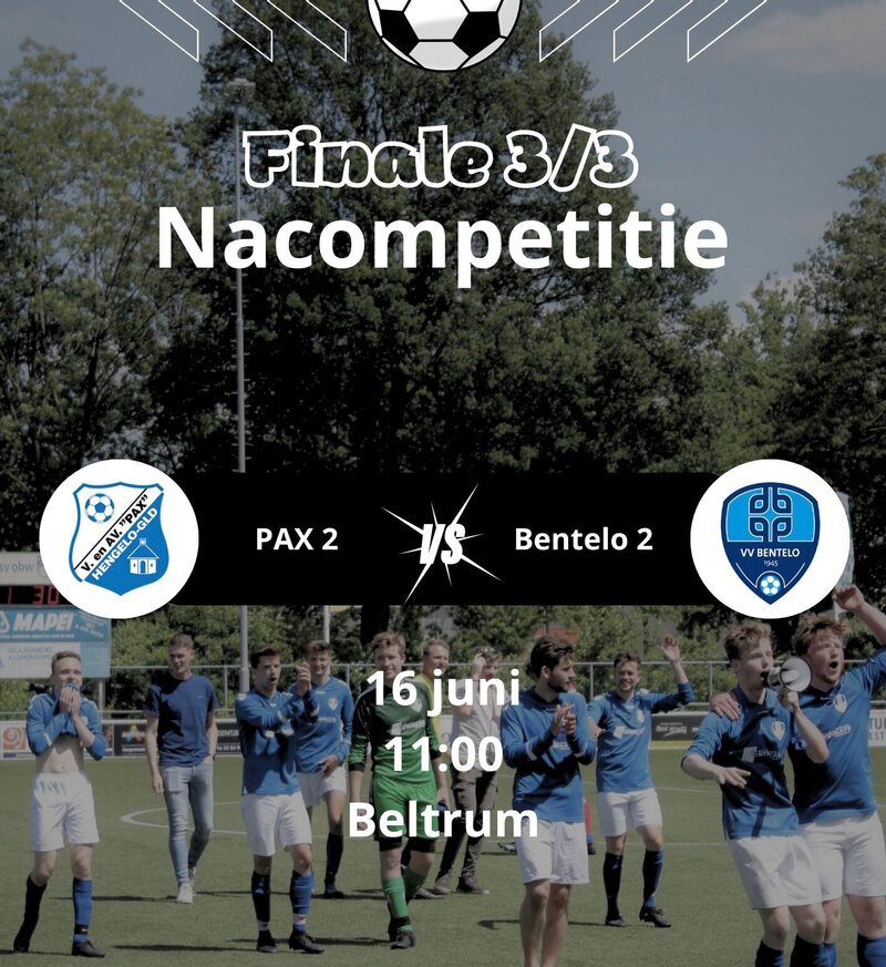 A.s. zondag: Promotiefinale Bentelo 2